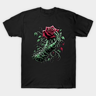 Evil Hand Red Rose T-Shirt